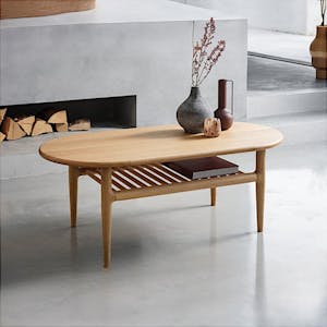 Table basse moderne en chêne clair DERBY